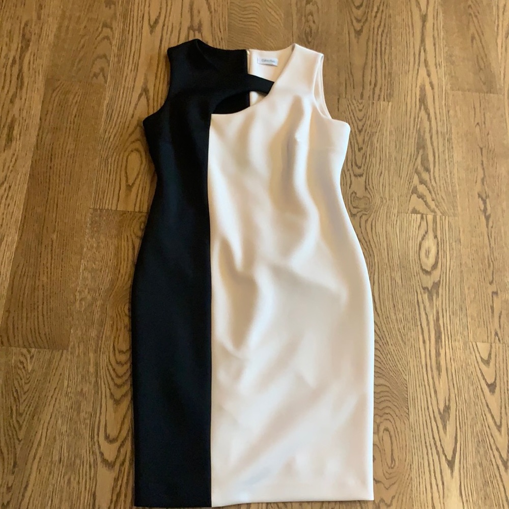 CALVIN KLEIN Black & Tan Dress Size 10